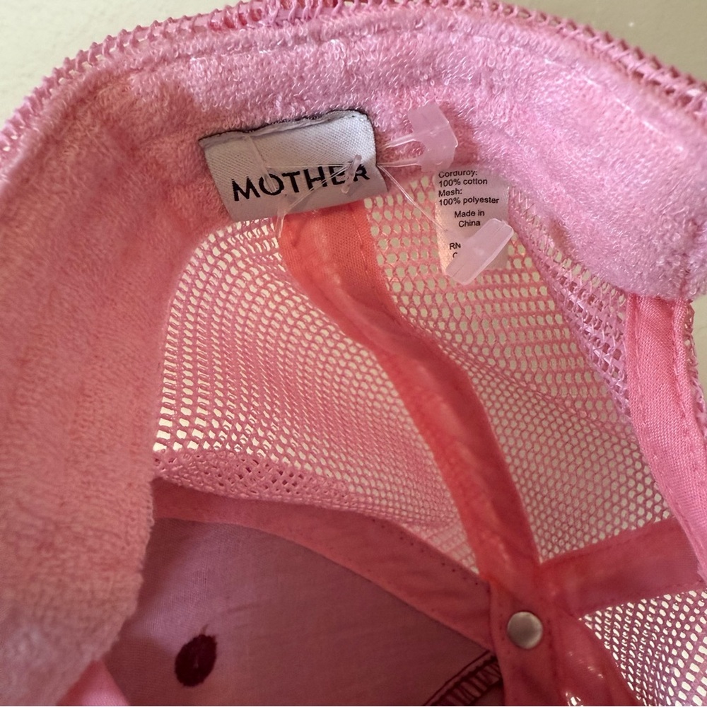 MOTHER Corduroy 'Mother Knows Best' Cap in Wine and Pink - Picture 11 of 14